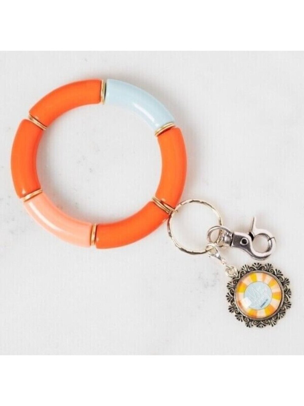 Plunder Design TANGIE Bracelet Keychain Pendant Matte Gold Bronze Accents NIB